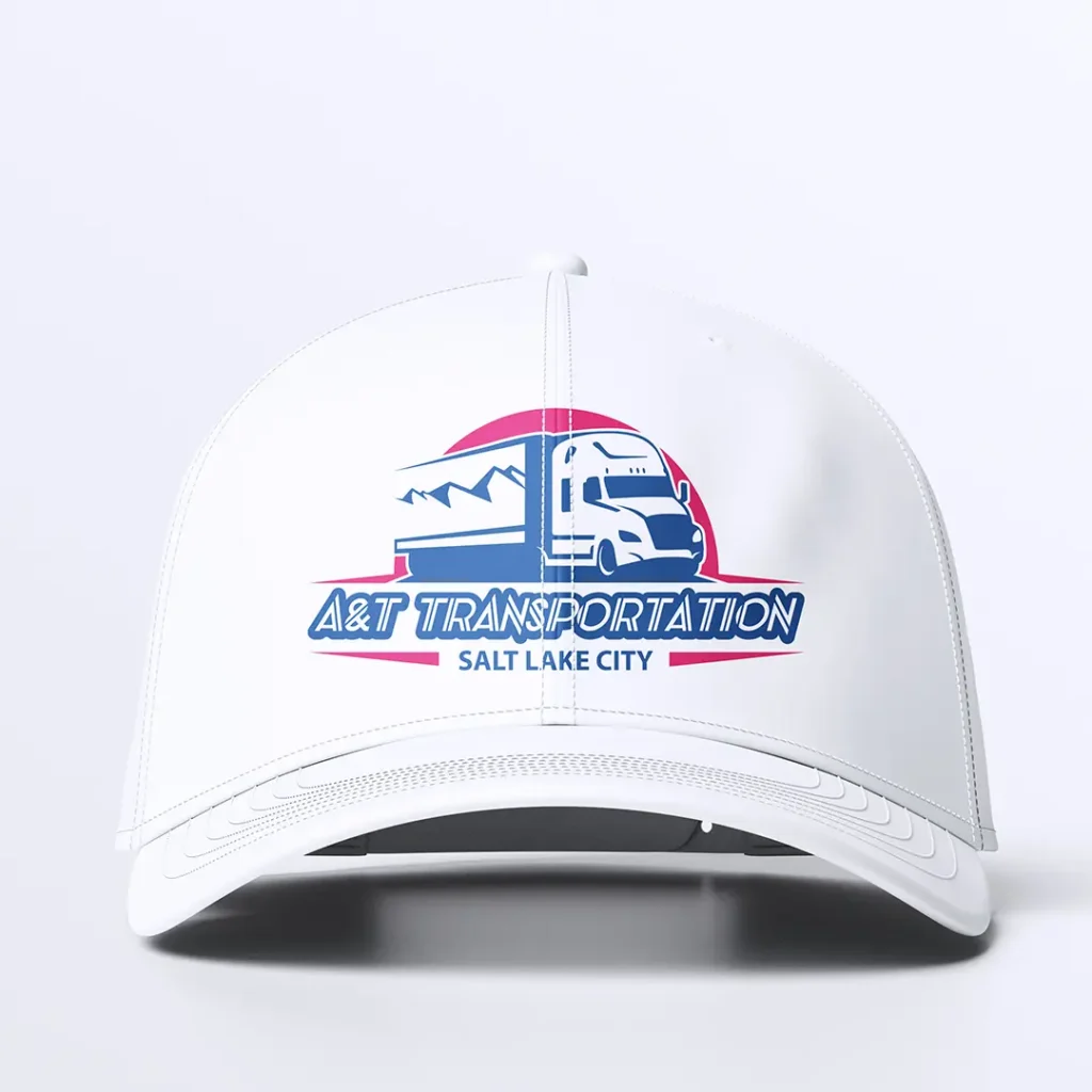 AT Transportation logo design hat mockup