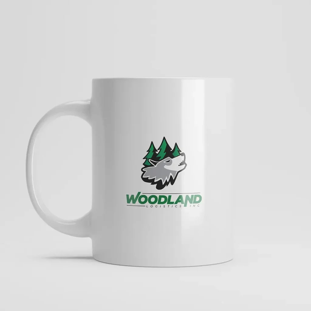 Woodland Logistics INC Logo design Mug Mockup