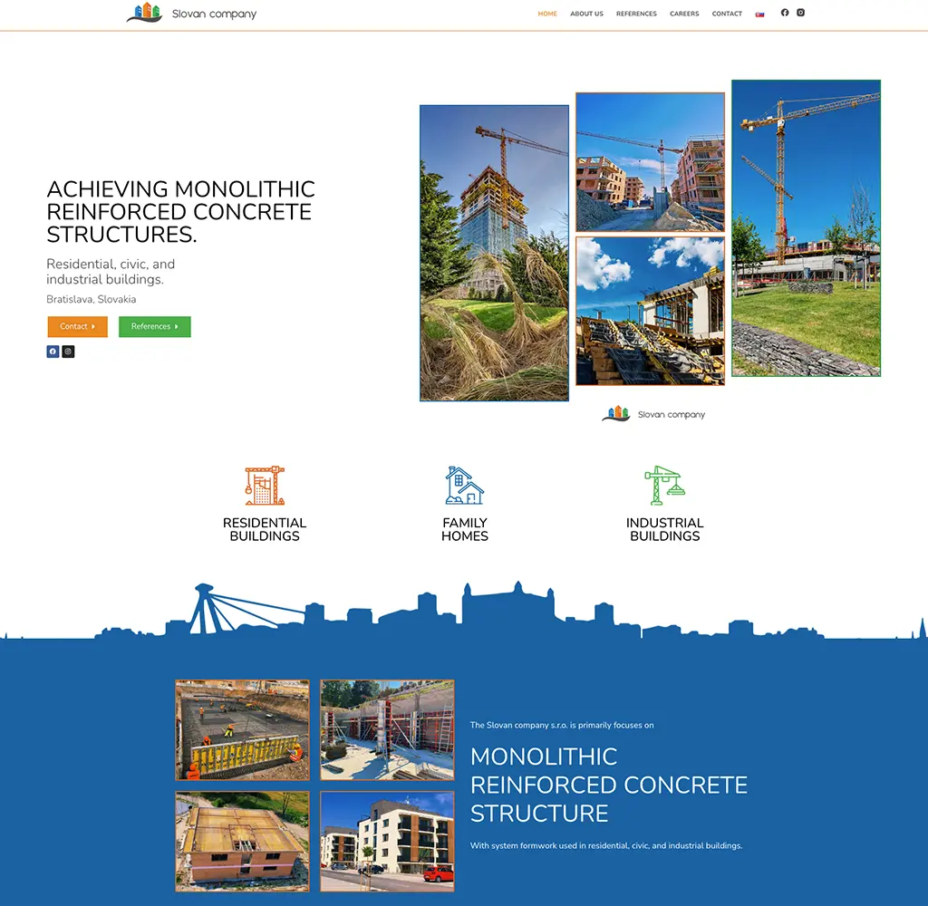 Screenshot of the SSlovan Company Slovakia website designed and developed by Strumark