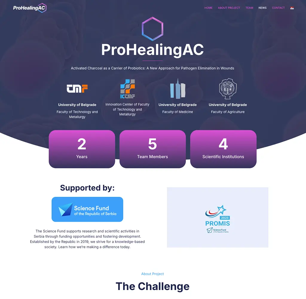 Screenshot of the prohealingac website designed and developed by Strumark