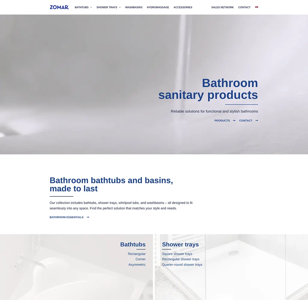 Zomar website screenshot website development Strumark